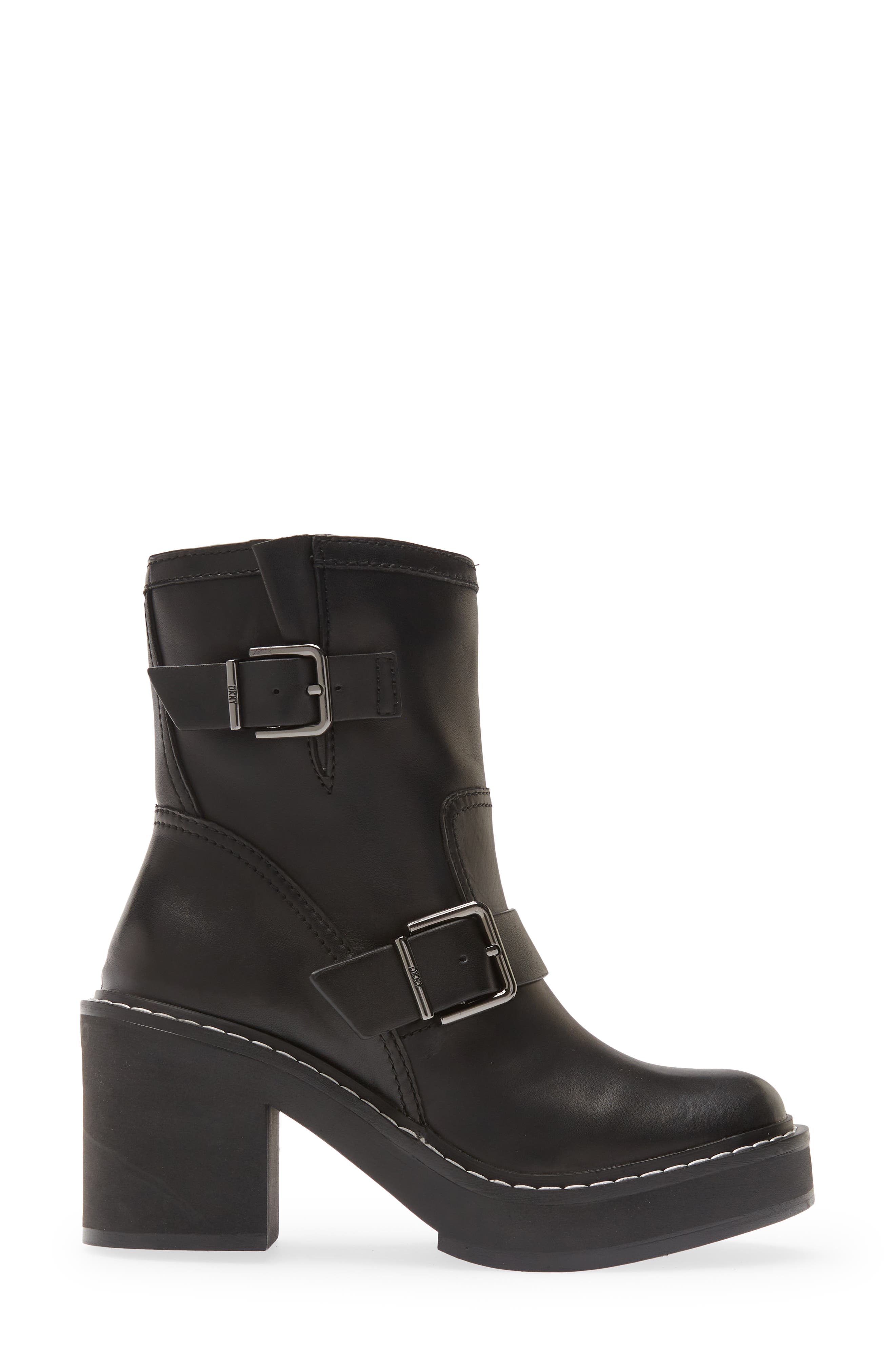 DKNY Daray Buckle Block Heel Bootie, Alternate, color, 