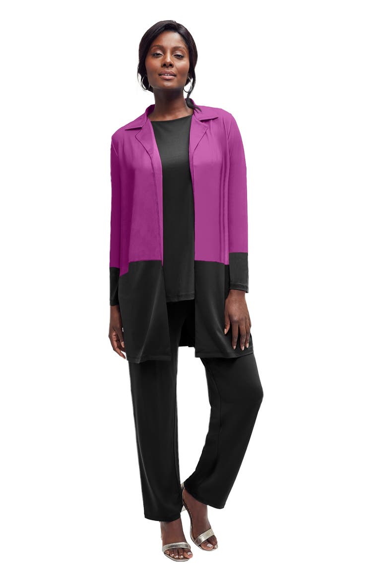 3 Piece Knit Pant Set, Main, color, DEEP ORCHID BLACK COLORBLOCK