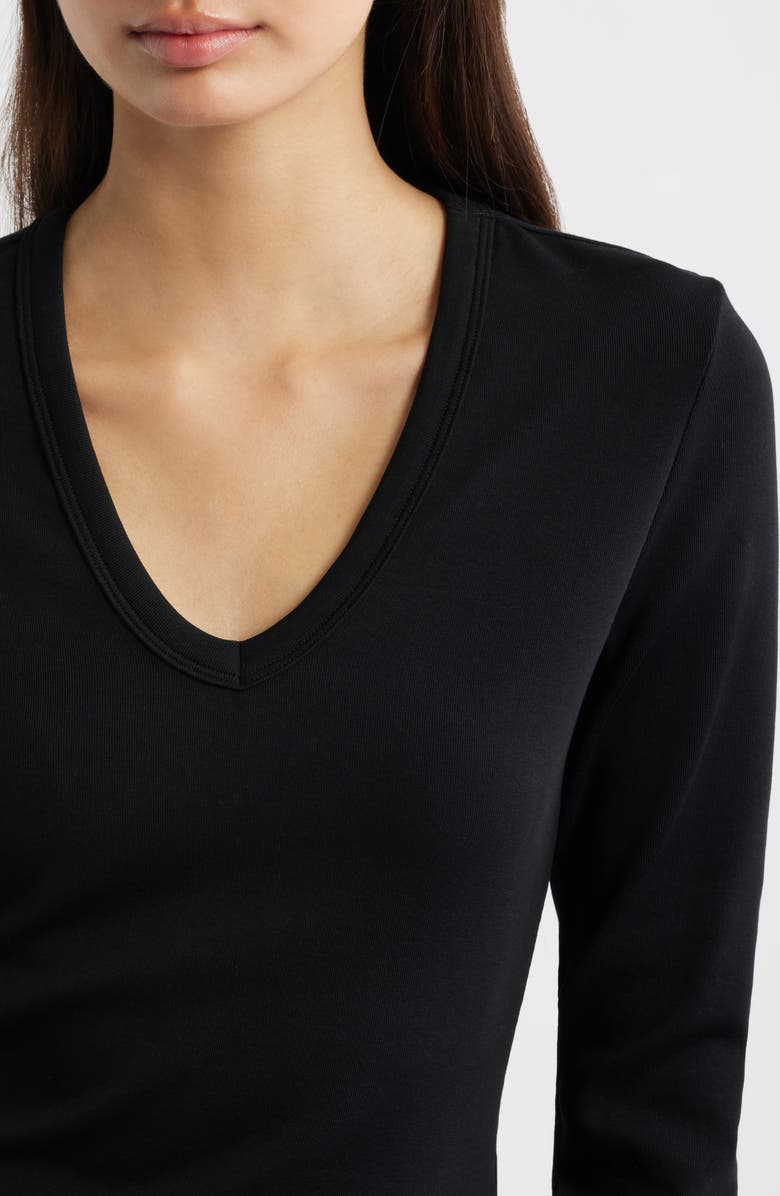 ARTLESS FOREVER Reed Long Sleeve Scoop Neck Top, Alternate, color, Black
