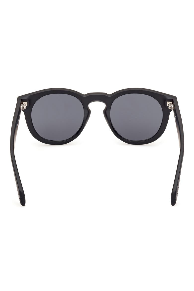 48MM Round Sunglasses, Alternate, color, MATTE BLACK / SMOKE