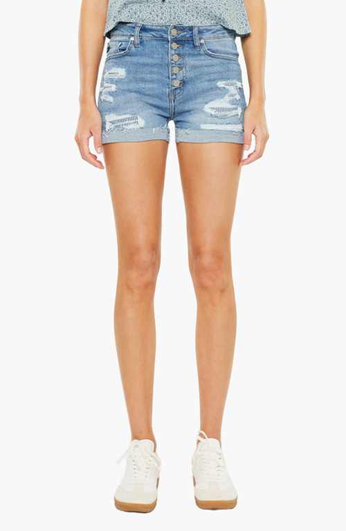 Kancan Krista High Rise Shorts In Blue