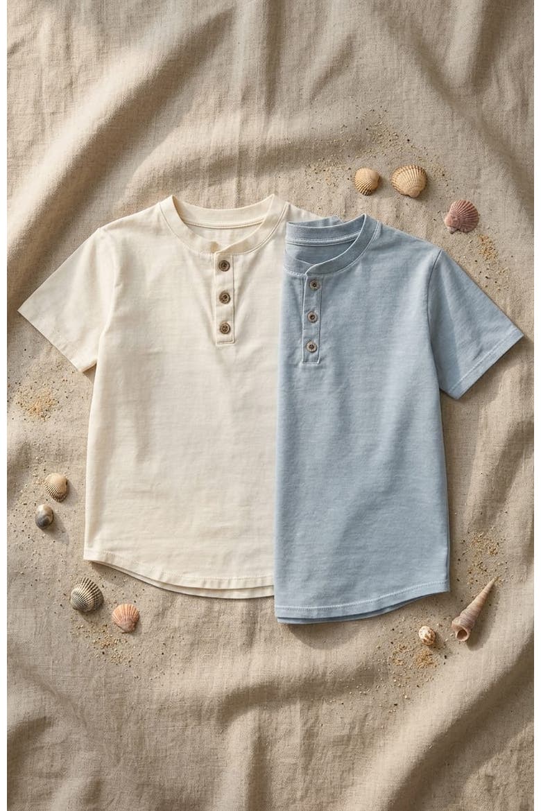 Pauli Cotton Blend Short Sleeve Henley, Alternate, color, Lagoon