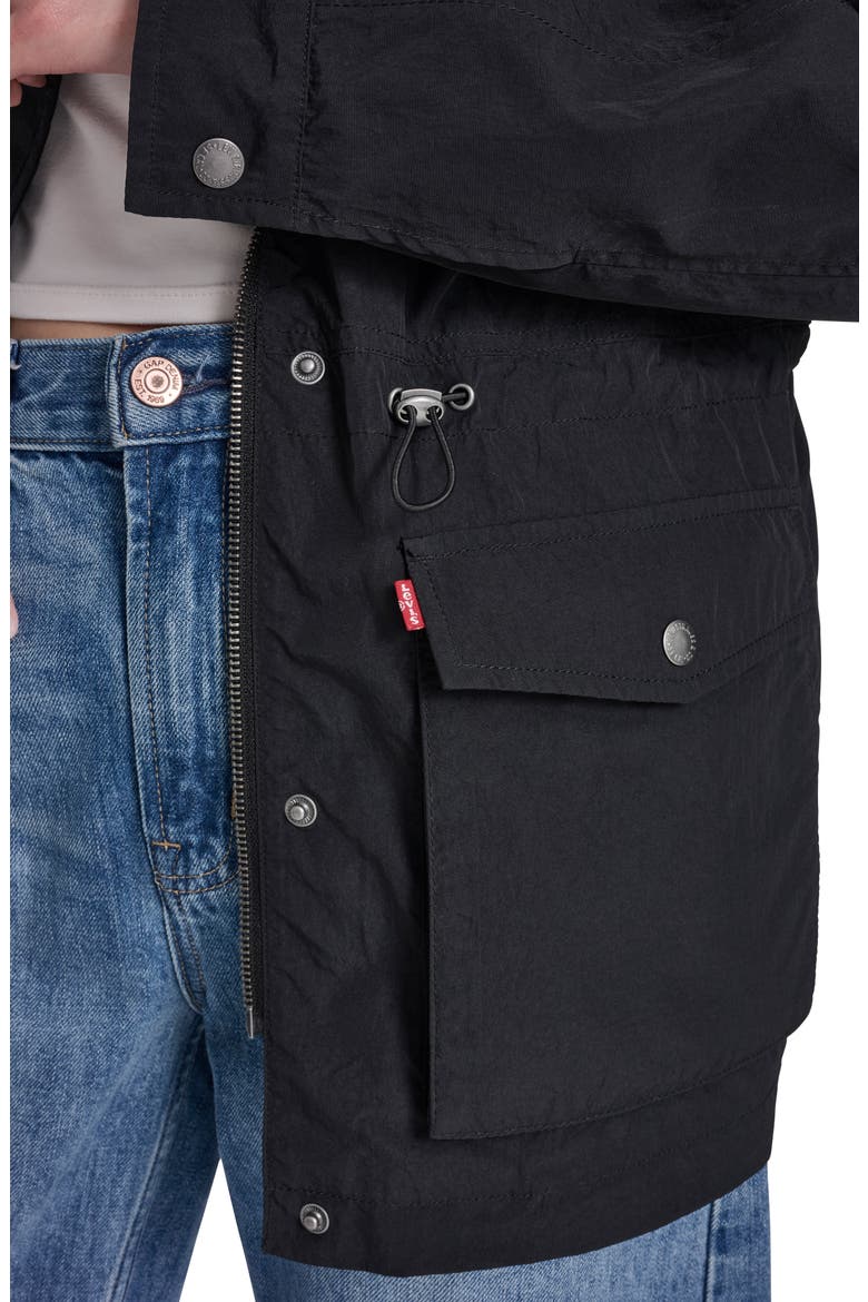 Water Resistant Hooded Jacket, Alternate, color, BLACK