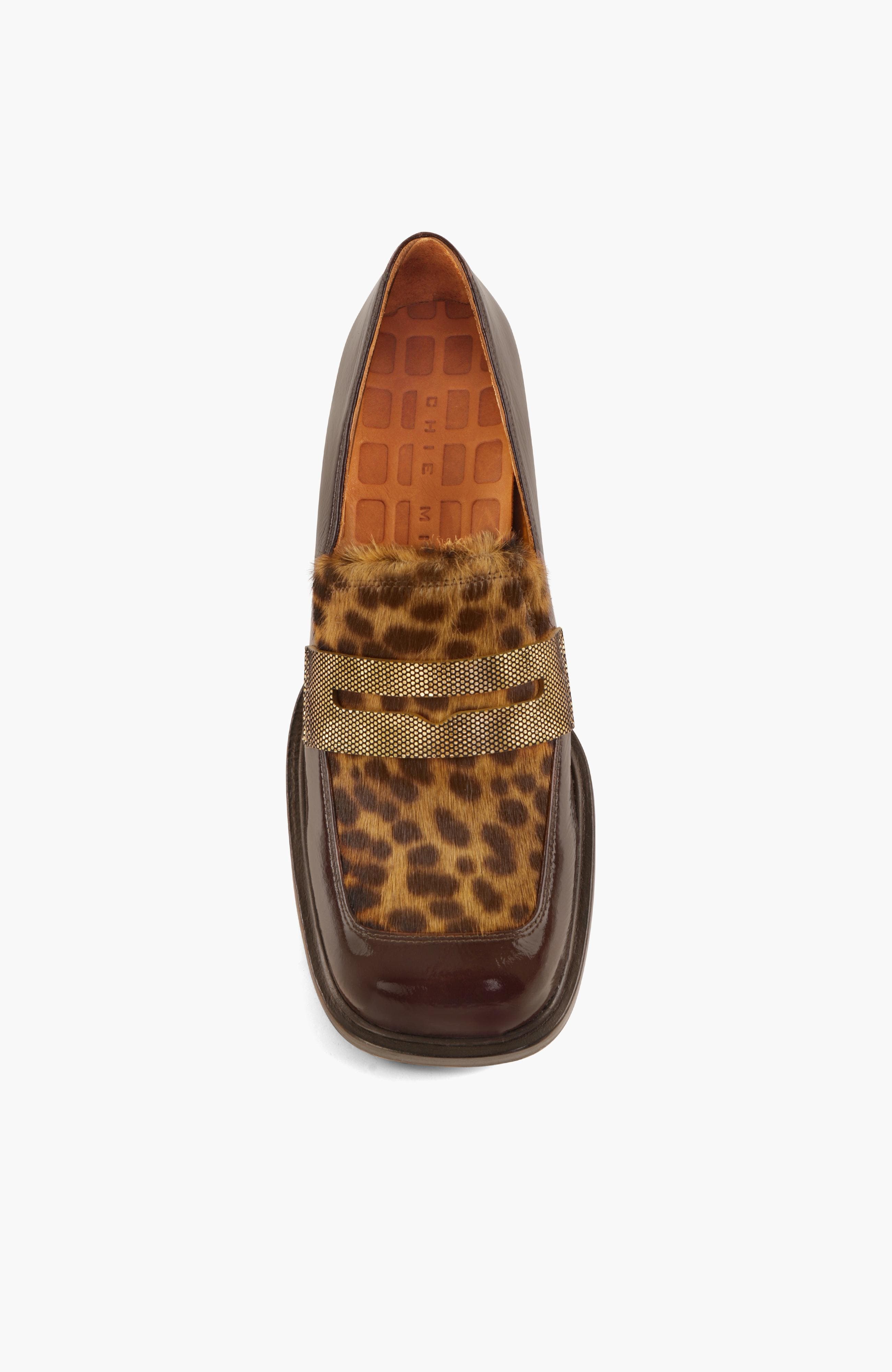 BRONY Leopard print patent peather Pump, Alternate, color, Dark Brown
