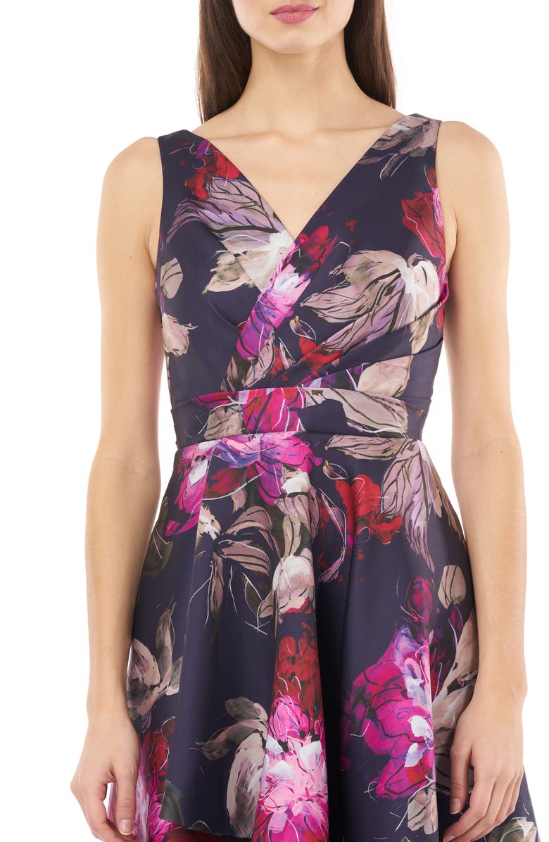 Carmen Marc Valvo Infusion Faux Wrap Front Sleeveless High/Low Gown, Alternate, color, 