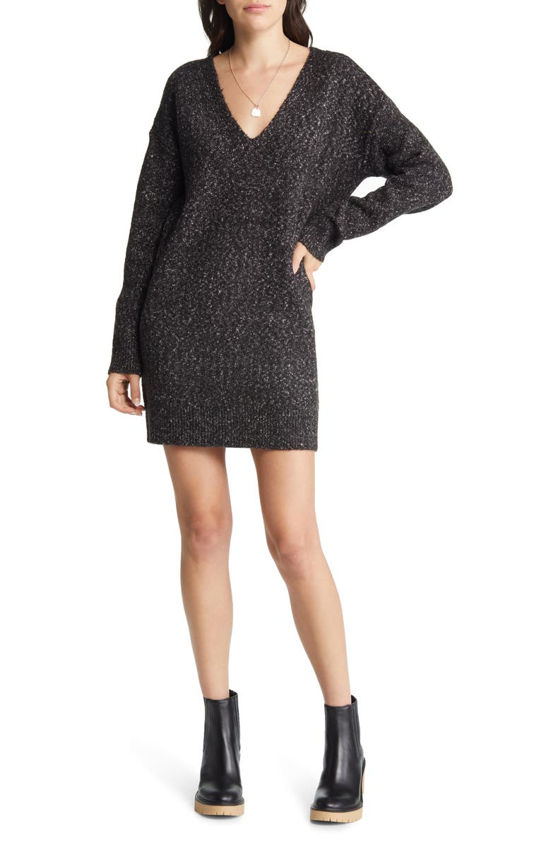 Treasure & Bond Oversize Long Sleeve Sweater Dress, Main, color, 