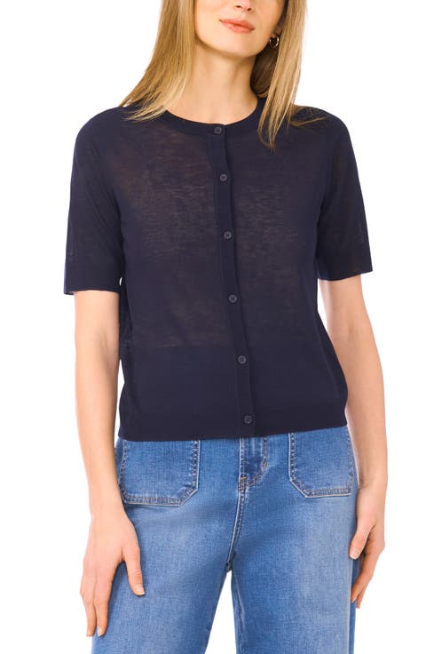 Sheer Short Sleeve Cardigan