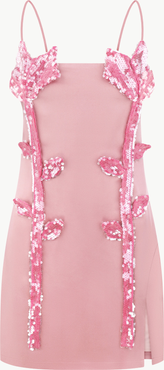 Malva Florea Floral Sequin Appliques Mini Dress