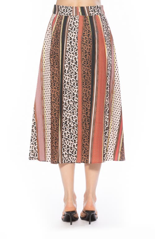 Alexia Admor Oren Pleated Midi Skirt In Multi