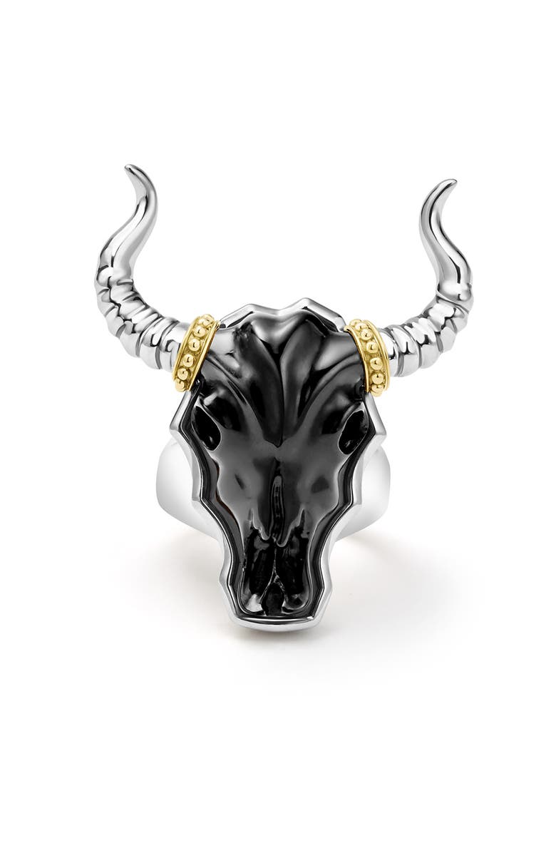 LAGOS Men's Longhorn Ring, Alternate, color, Black