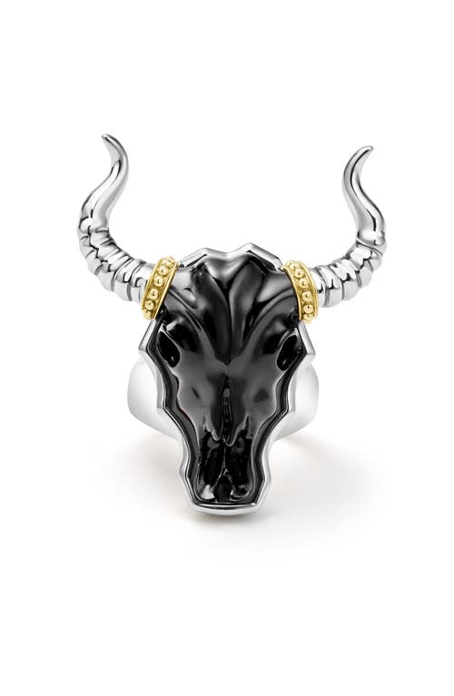 Lagos Longhorn Ring In Black