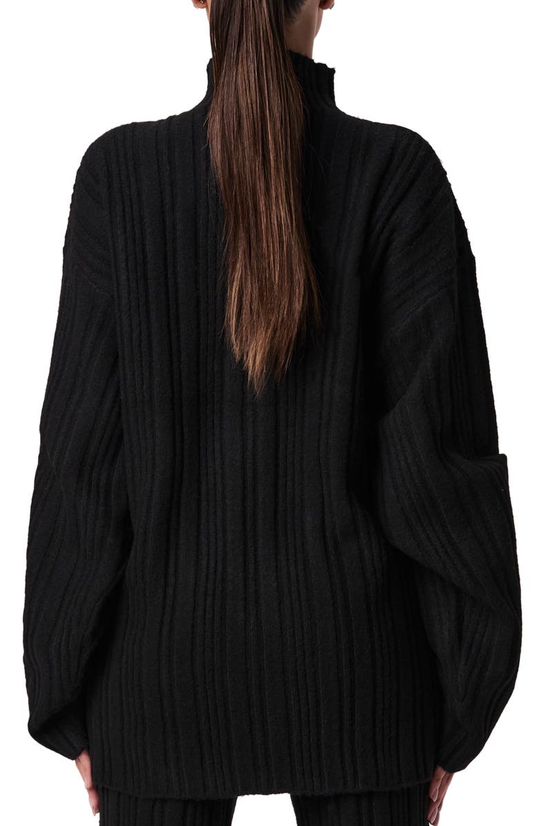 Naked Wardrobe Oversize Funnel Neck Sweater, Alternate, color, Black