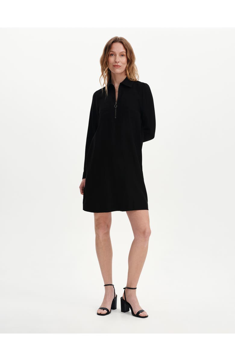 Finery London Enriko Zip Front Short Dress, Alternate, color, Black