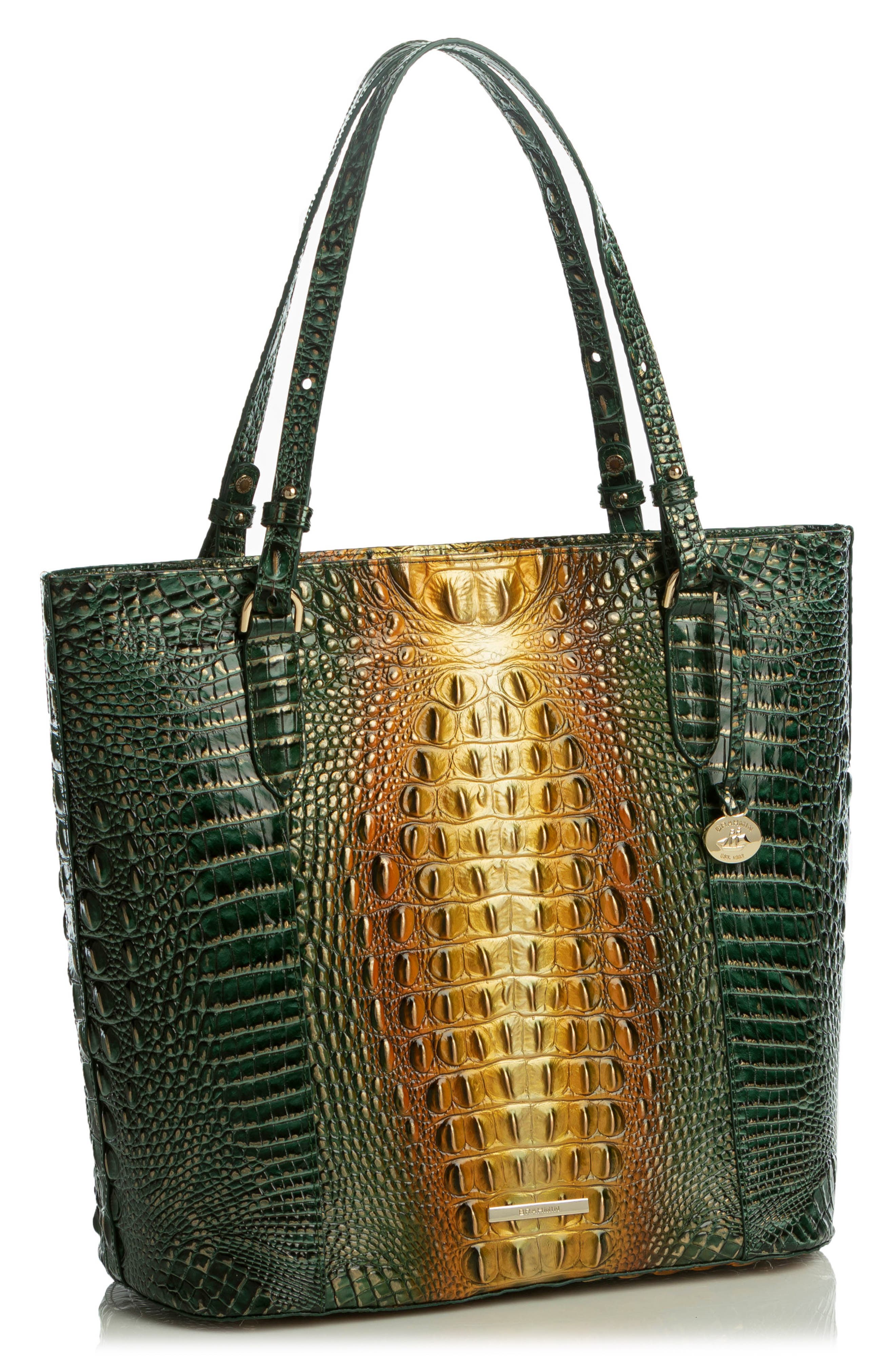 Brahmin Abigail Croc Embossed Leather Tote, Alternate, color, 