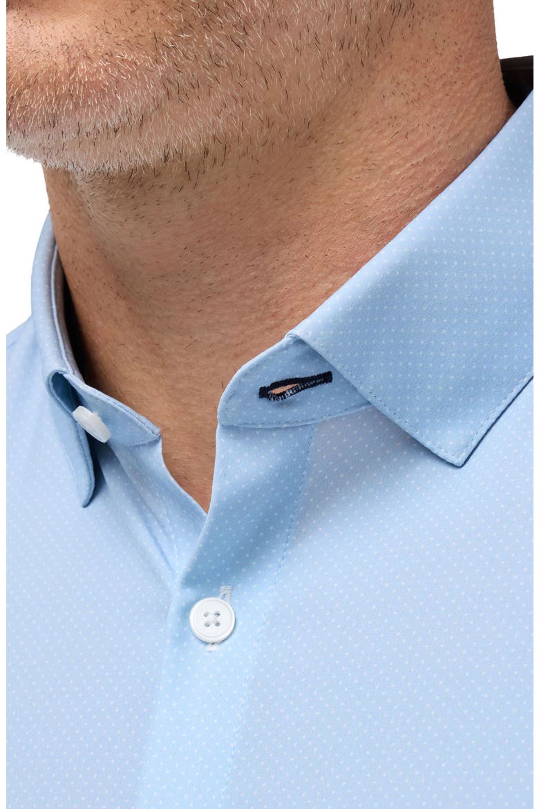 Leeward Trim Fit Light Blue Microdot Stretch Button-Up Shirt, Alternate, color, CLOUD BLUE MICRO DOT