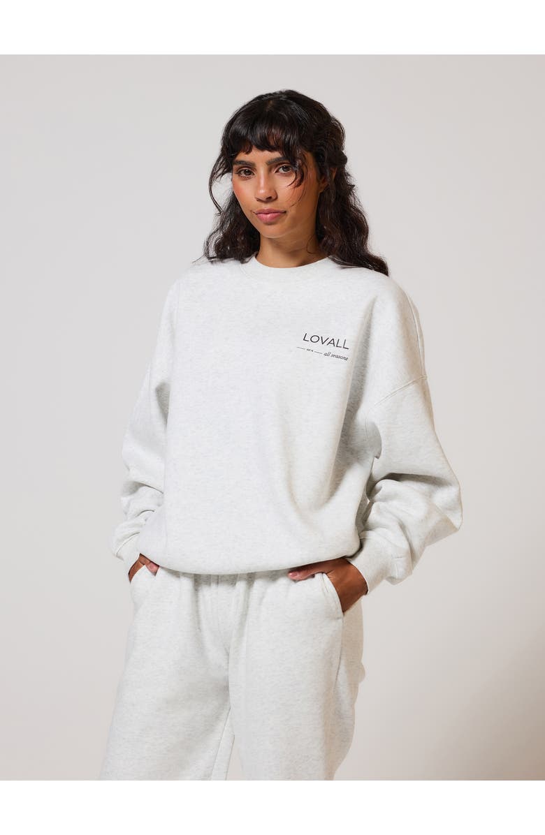 LOVALL ALL SZN Organic Oversized Sweatshirt Three, Main, color, Light Grey Marl
