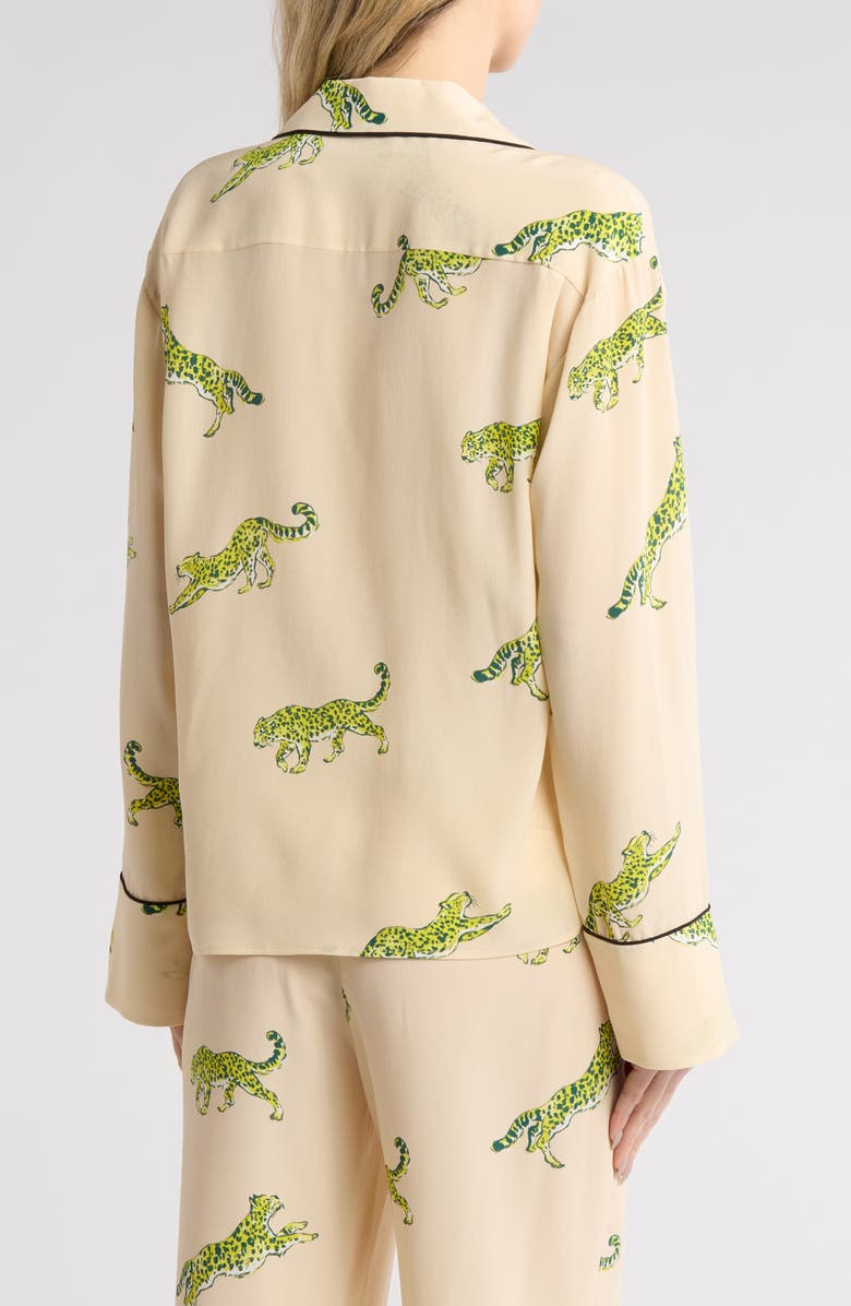 Equipment Shalom Leopard Silk Pajama Shirt, Alternate, color, 