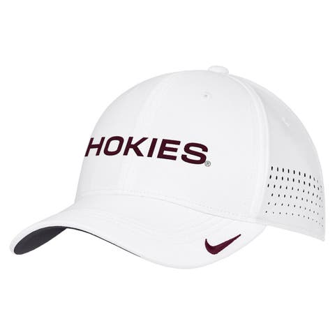 Men's Nike White Virginia Tech Hokies 2026 On-Field AeroBill SwooshFlex Dri-FIT Hat