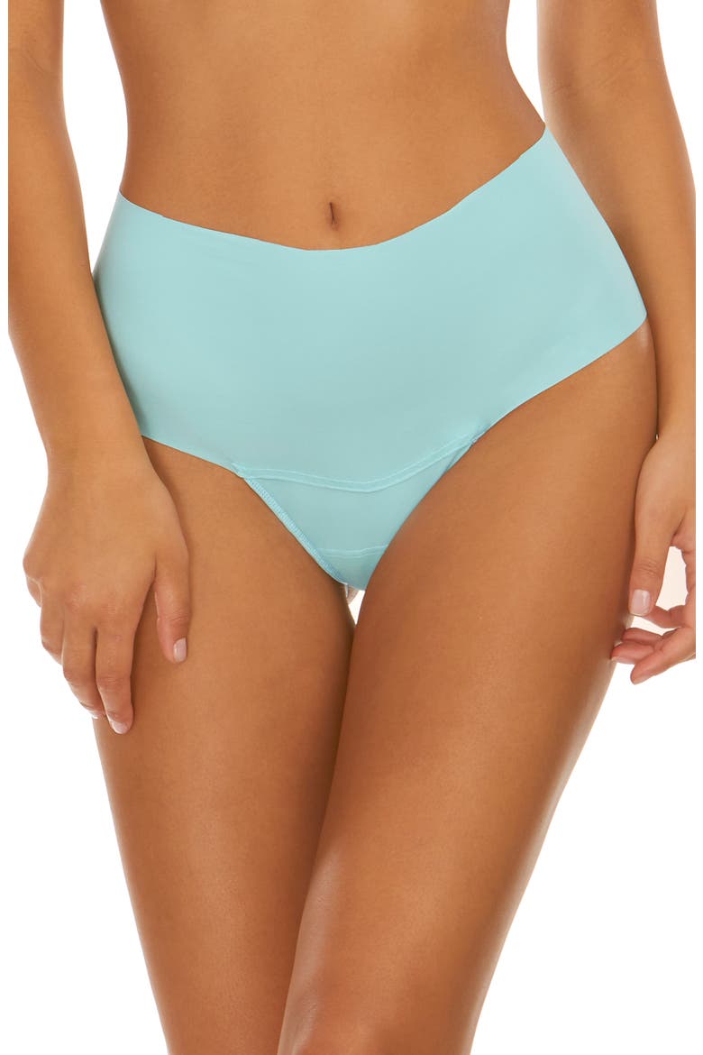 Breathe High Waist Thong, Main, color, EUCALYPTUS GREEN