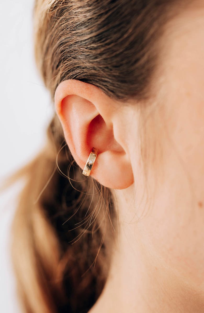 Anzie x Mel Soldera Celestial 14K Gold & Diamond Single Ear Cuff, Alternate, color, Gold/ Diamond