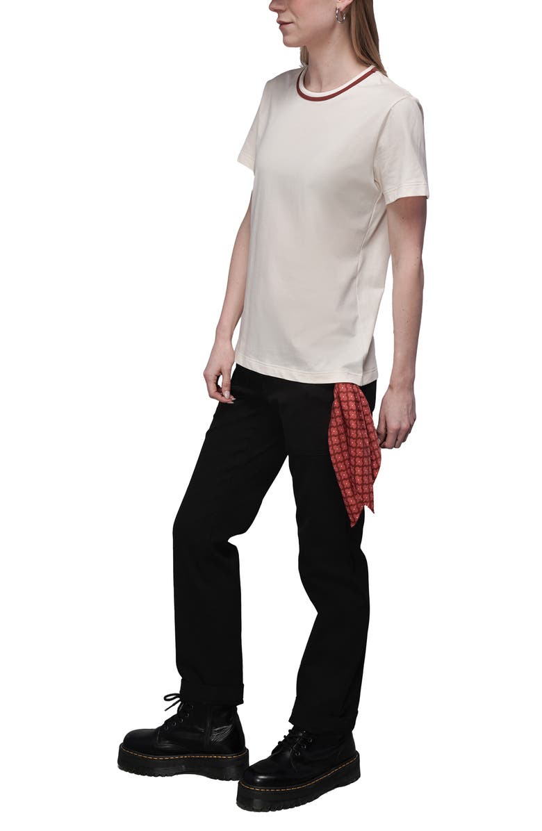 Wilfang The Everyday Ringer Tee, Alternate, color, White/Cinnamon