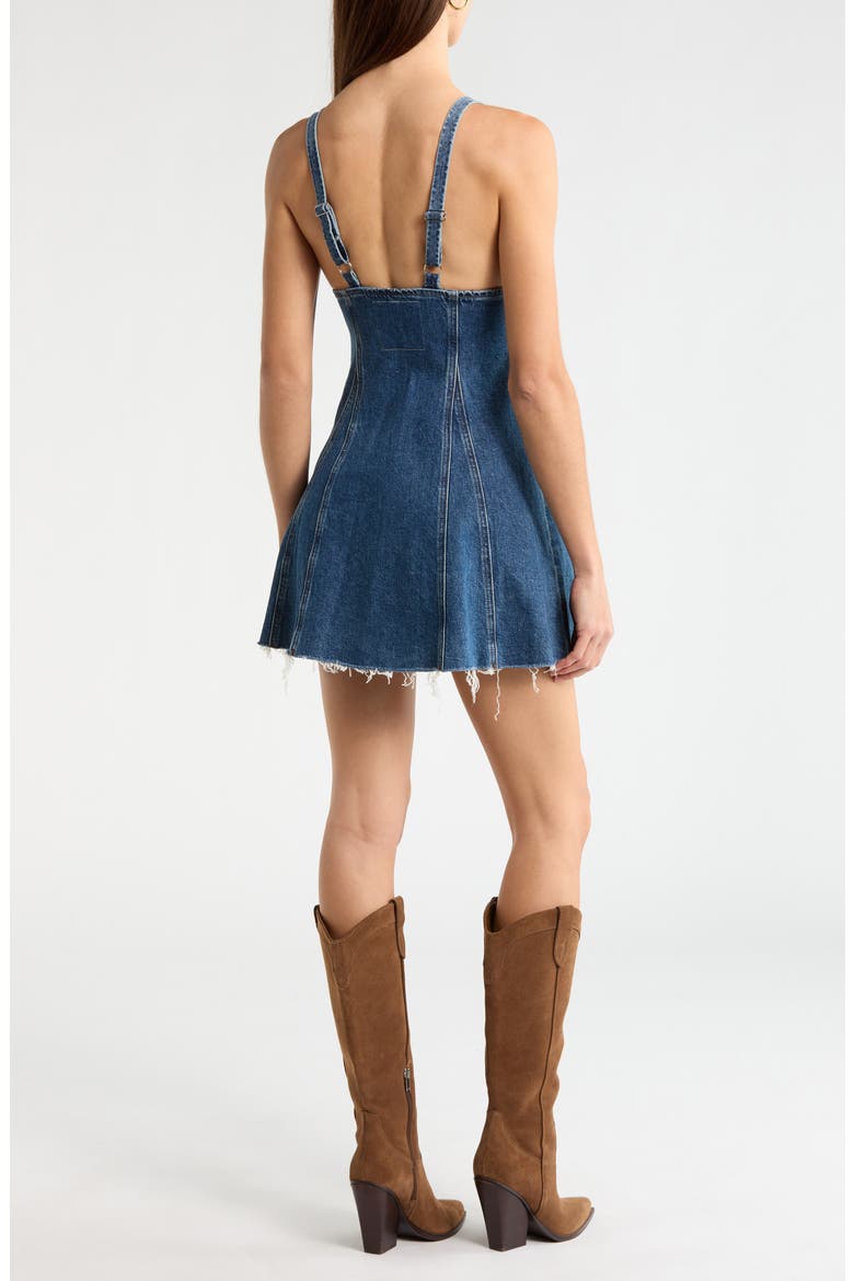 The Tit For Tat Fray Denim Minidress, Alternate, color, WHERE THE SUN DONT SHINE