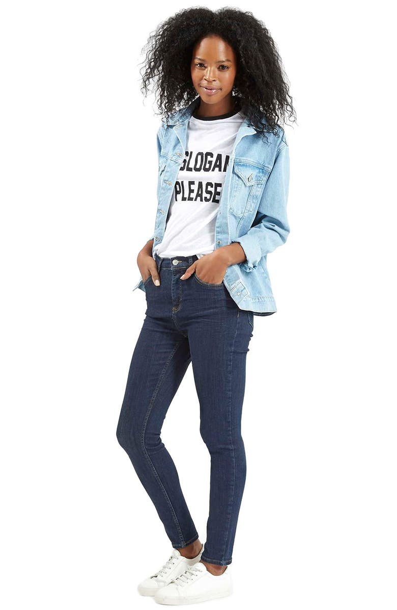 Topshop 'Jamie' High Rise Crop Skinny Jeans, Alternate, color,