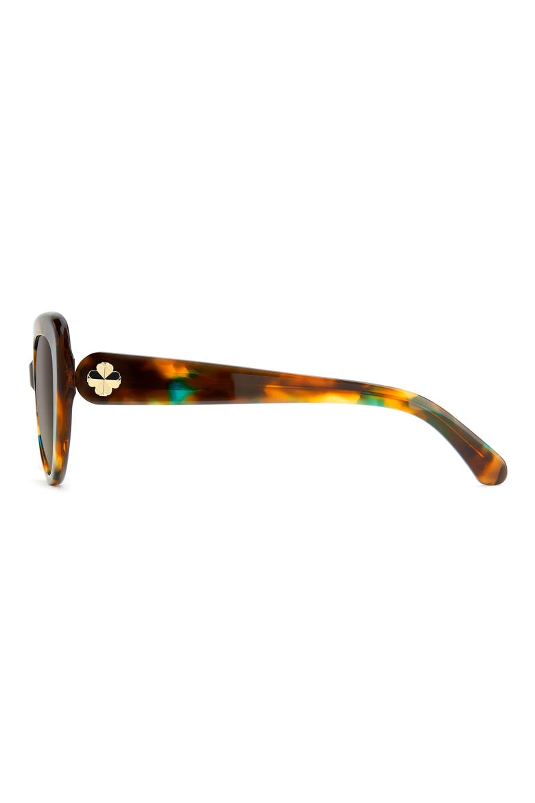 rana 53mm polarized gradient rectangular sunglasses, Alternate, color, GREEN TURQUOISE HAVANA/ GREEN