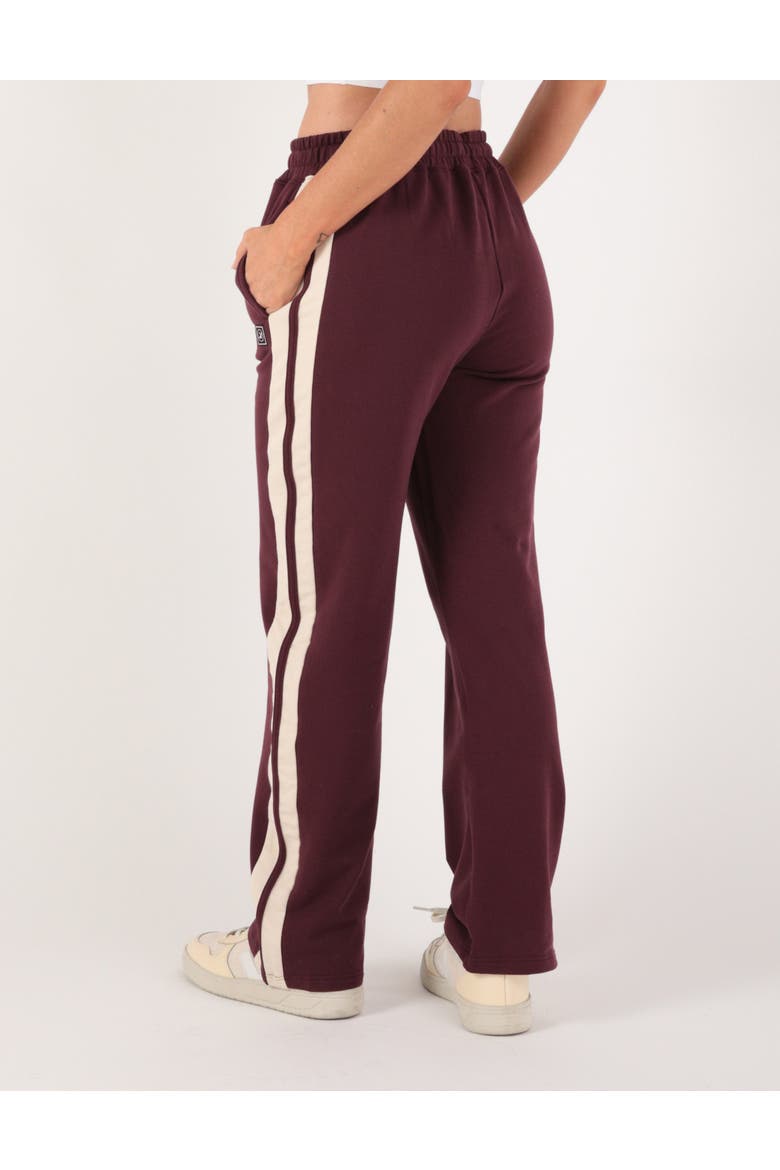 Retro Straightleg Sweatpant, Alternate, color, Crimson Velvet/Oatmilk Stripes