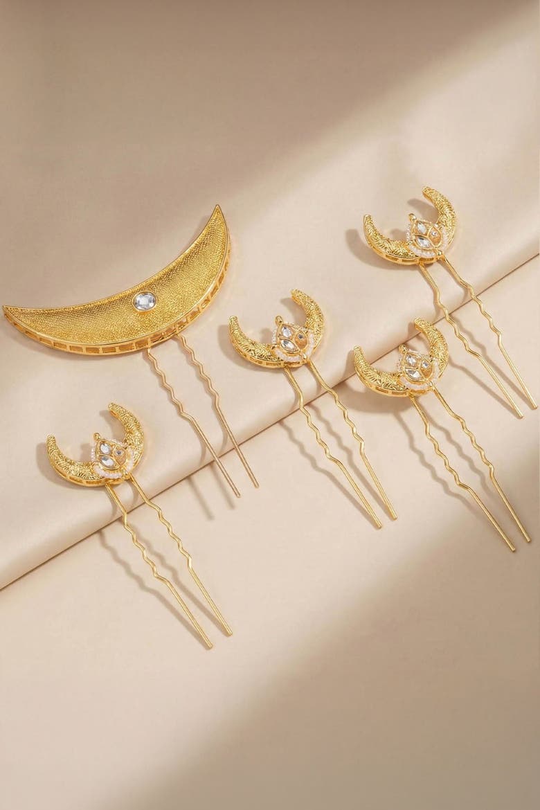 Moonrise Hair Pins, Alternate, color, Metallic Gold