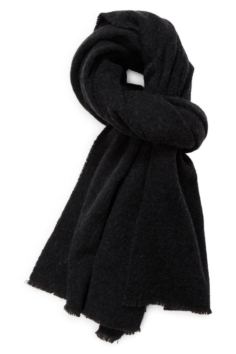Classic Wide Virgin Wool Scarf, Alternate, color, DARK GREY MELANGE