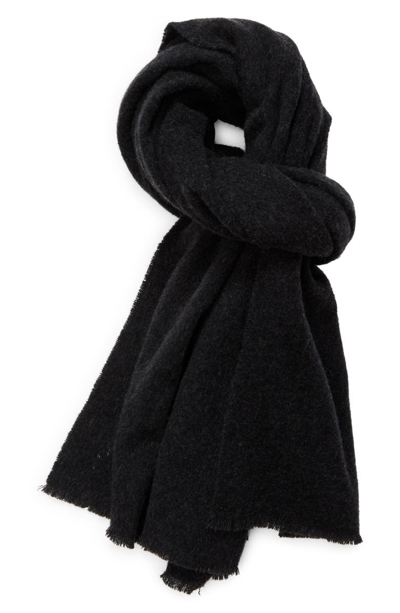 TOTEME Classic Wide Virgin Wool Scarf, Alternate, color, Dark Grey Melange