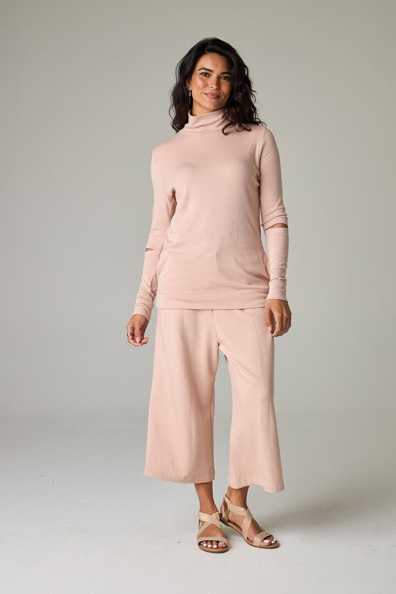 Acadia Eco-Luxe Rib Split-Sleeve Long Sleeve Top - Ultra-Luxe Flow, Alternate, color, Rose Quartz