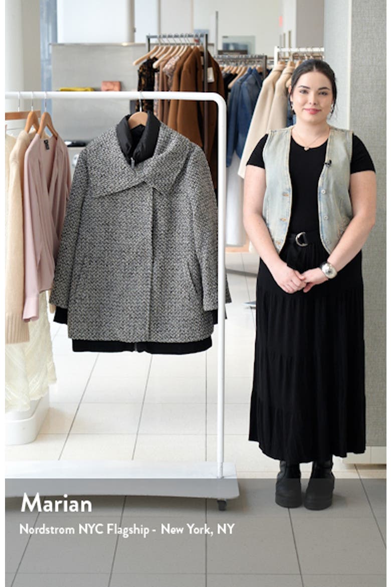 Wool Blend Tweed Coat with Quilted Insulated Liner video