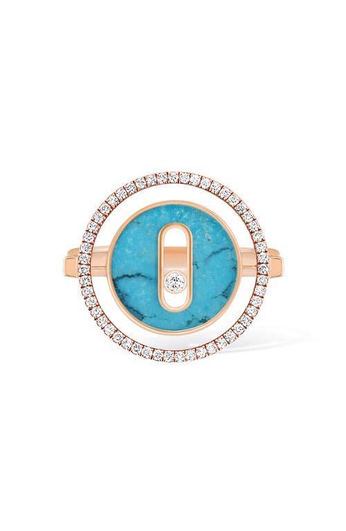 Messika Lucky Move Turquoise & Diamond Ring In Pink Gold