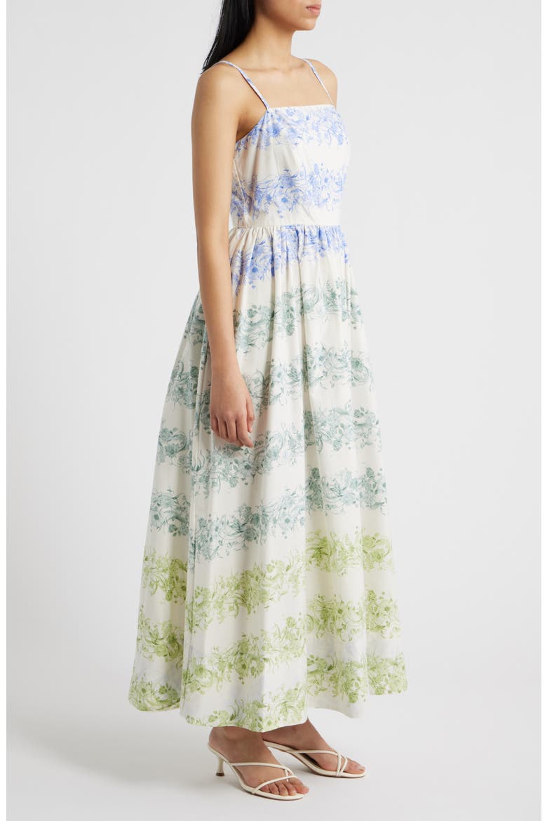 Empire Waist Sleeveless Cotton Maxi Dress, Alternate, color, KELLY GREEN