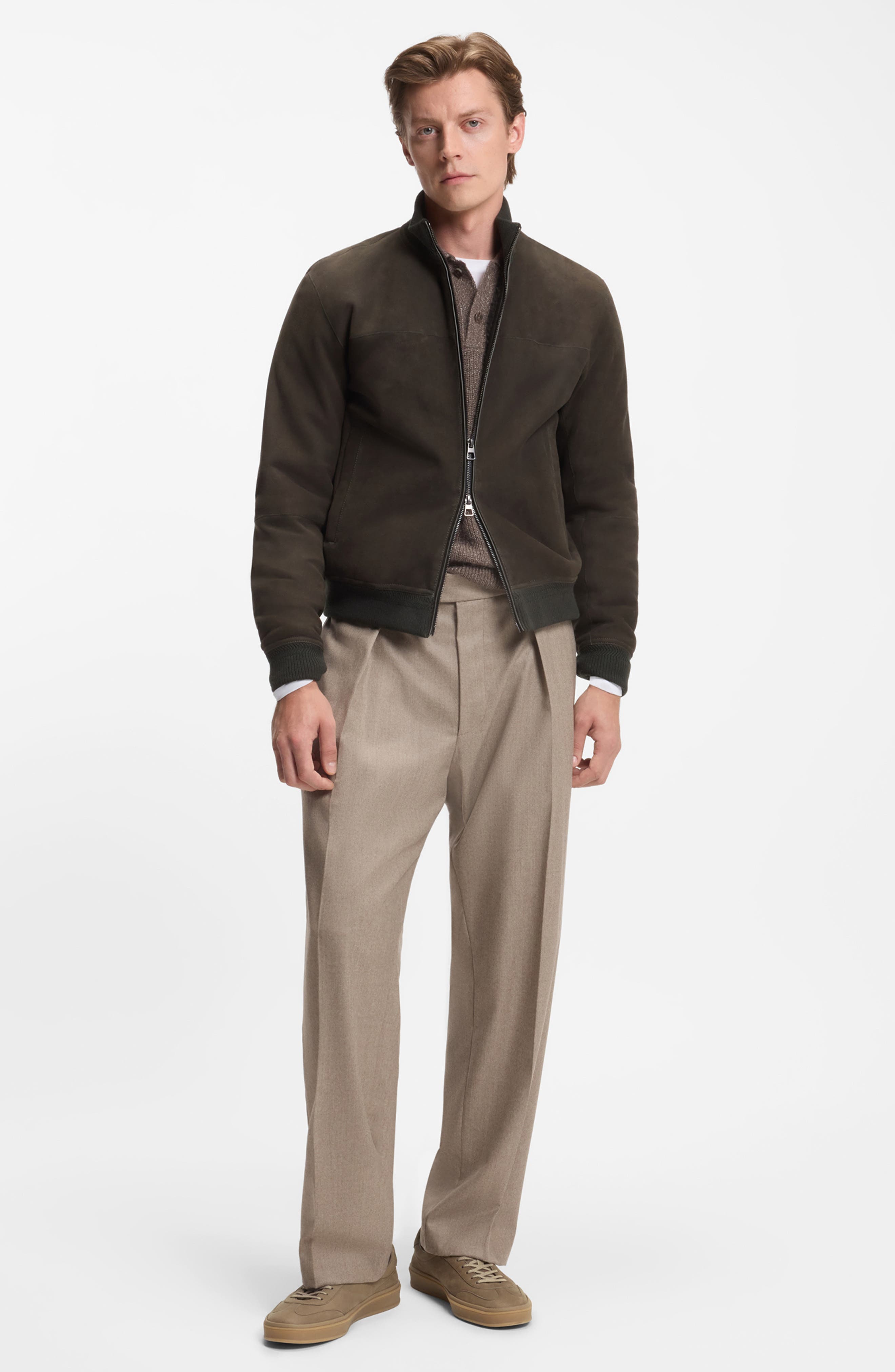 BOSS Zarek Low Top Sneaker, Alternate, color, Bge/Khaki