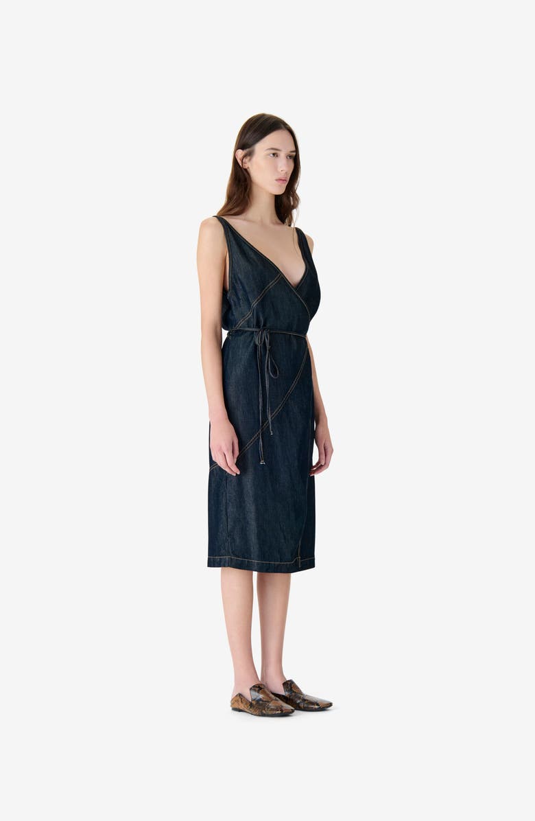 IRO Rania Wrap Dress, Alternate, color, Satin Denim