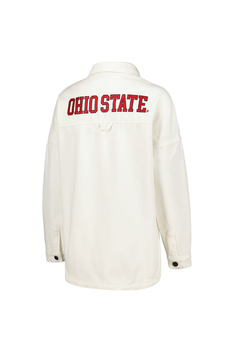 Women's Hype and Vice White Ohio State Buckeyes Multi-Hit Hometown Full-Snap Jacket, Alternate, color, White