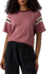 Faherty Throwback Stripe Sleeve Organic Cotton T-Shirt