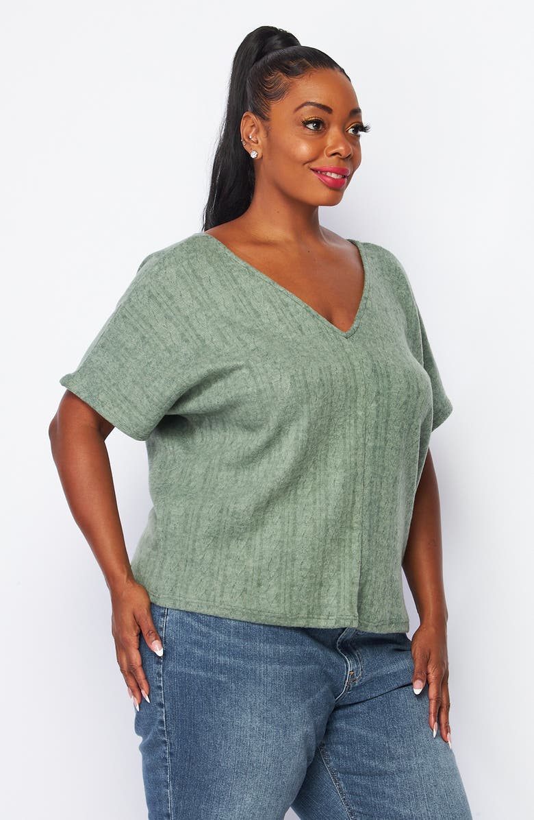 BLUEGREY Double V-Neck Top, Alternate, color, Olive