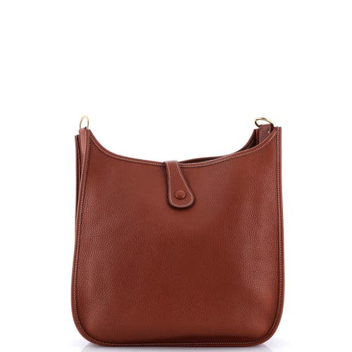 Pre-owned Hermes Hermes Evelyne Bag Gen I Clemence Gm In Brown