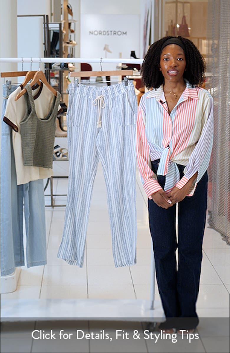 Oceanside Stripe Linen BLend Pants, sales video thumbnail