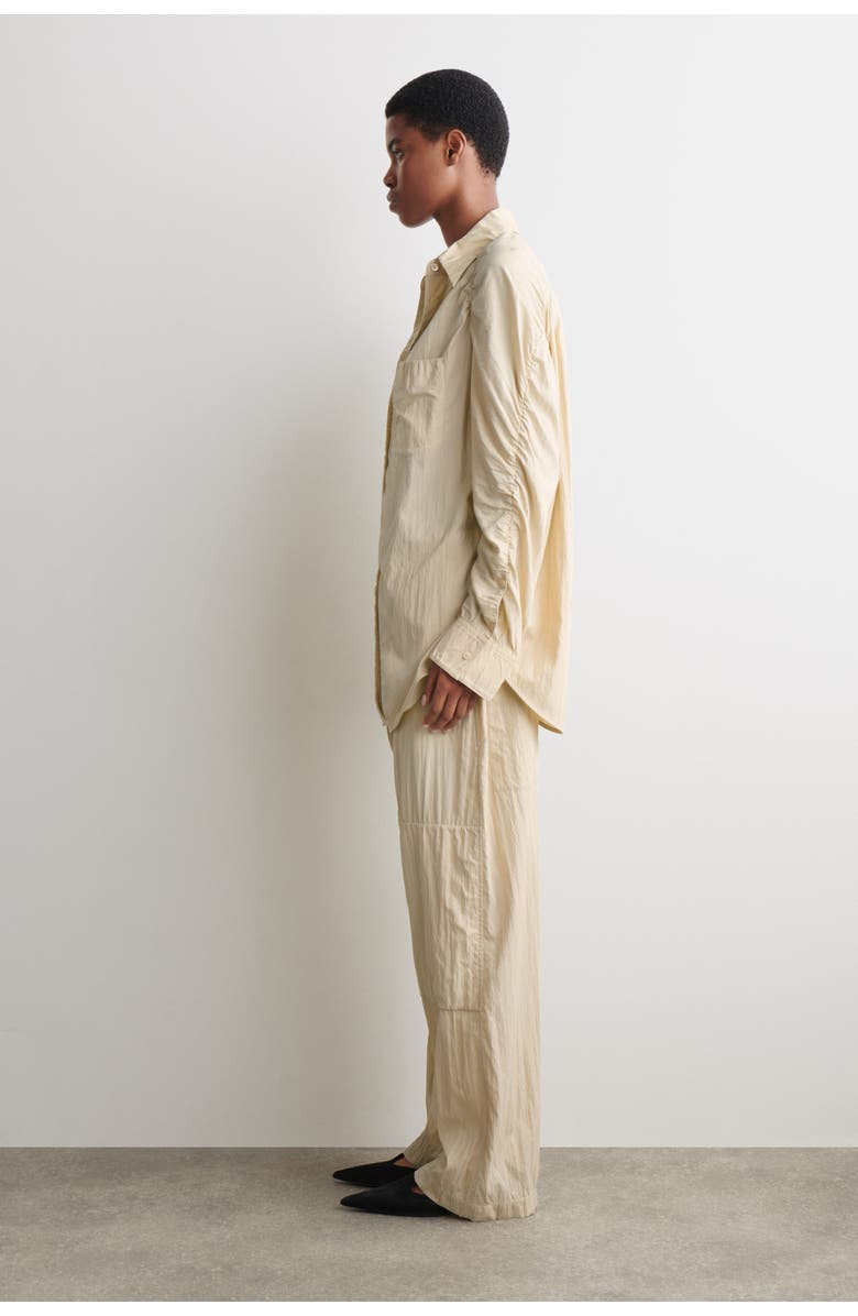 COS Crinkled-Silk Shirt, Alternate, color, Light Beige