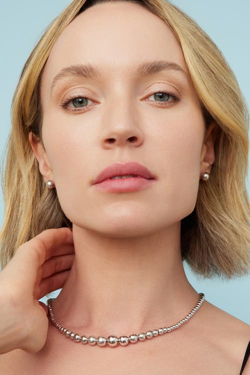 Oradina Sterling Silver Belle Of The Ball Button Studs In Silver