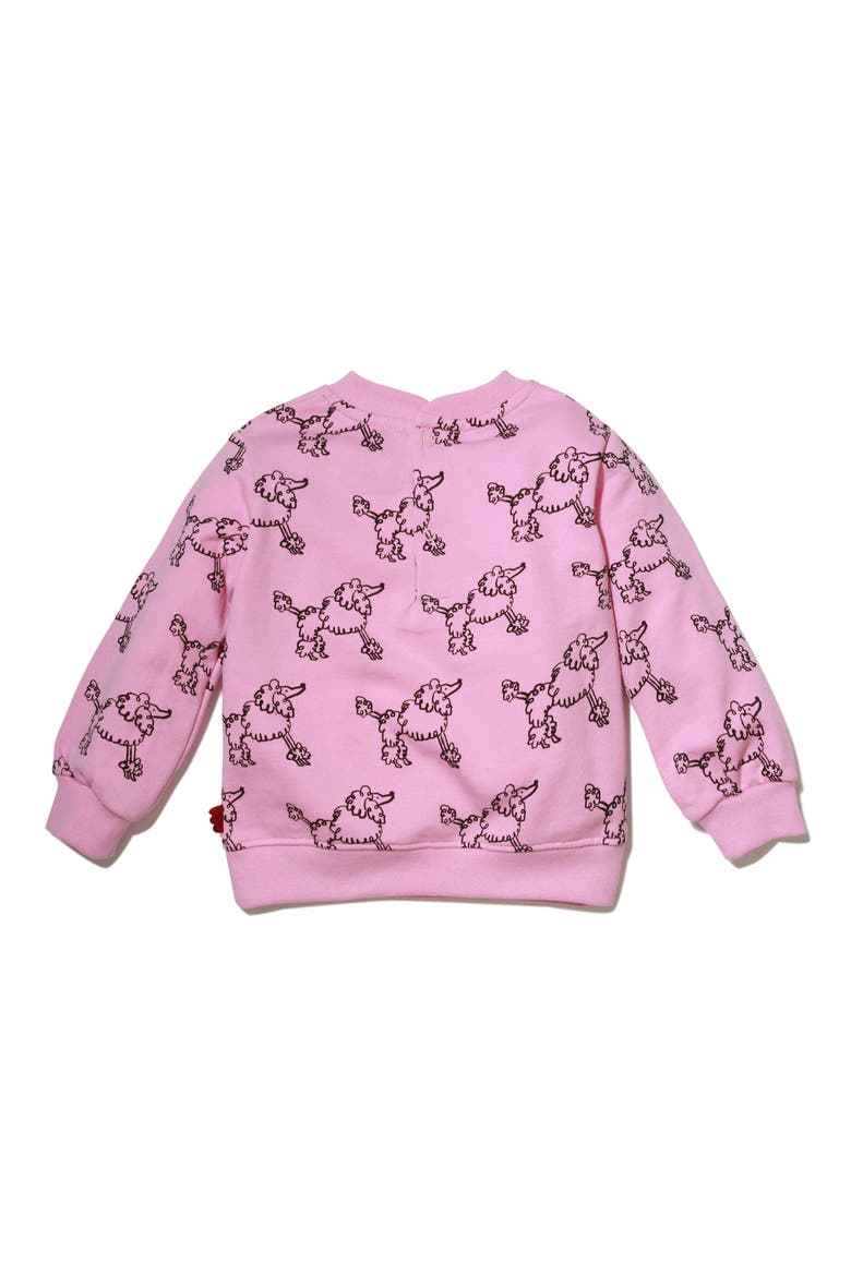 Poodle Print Sweatshirt, Alternate, color, BONBON/ PRINT