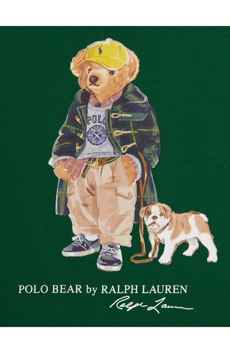 Polo Ralph Lauren Kids' Polo Bear Hooded Cotton Long Sleeve T-Shirt, Alternate, color, New Forest