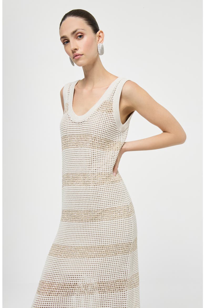 Dress with dazzling stripes, Alternate, color, Oat