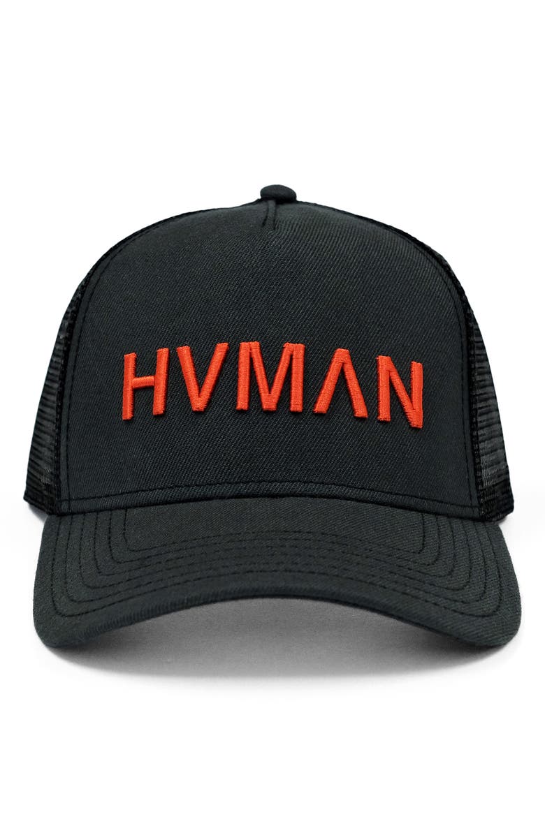 HVMAN Logo Mesh Trucker Hat, Main, color,