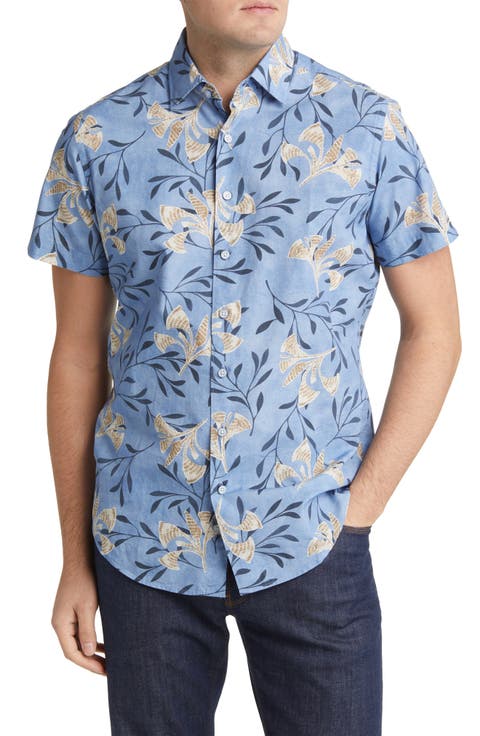 Allen Bell Floral Short Sleeve Button-Up Shirt